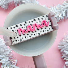 Load image into Gallery viewer, Tumbler Topper - Black and White Stars