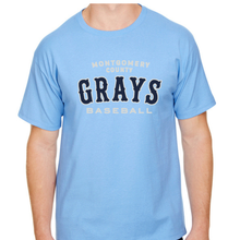Load image into Gallery viewer, Moco Grays Retro Logo Tee - Light Blue